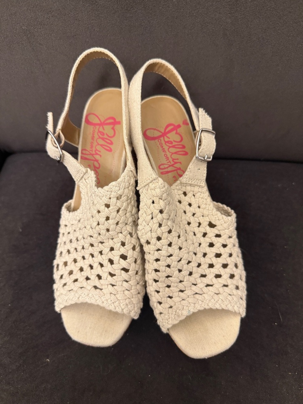 Seychelles Cream Woven Slingback Sandals